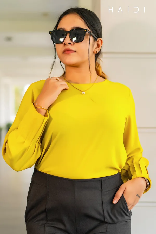 Office -wear Blouse with modern look – Yellow
