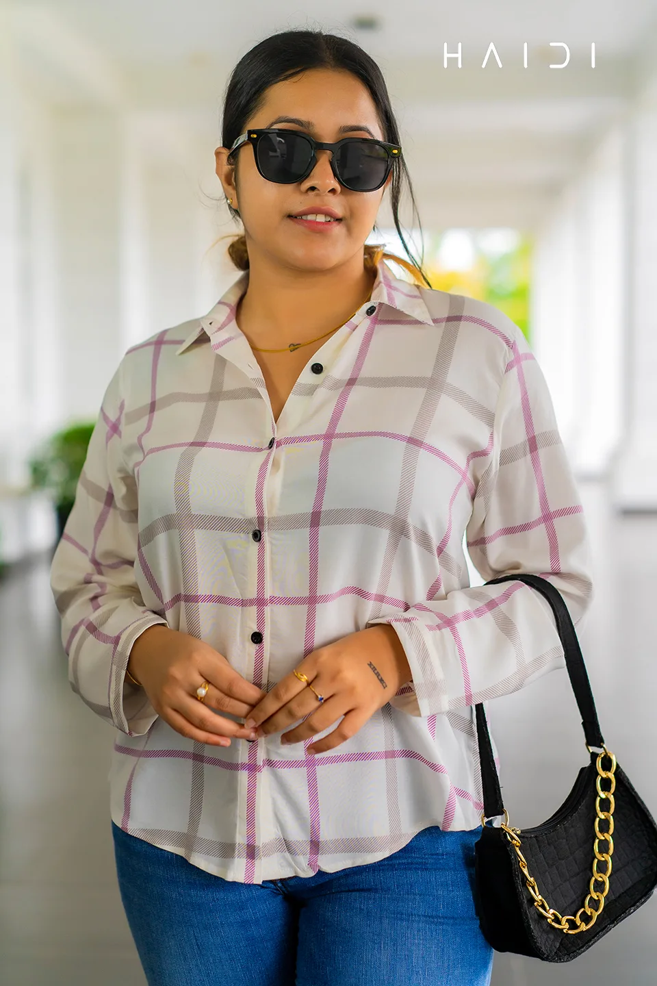 Long Sleeve Shirt Blouse - White Square Top 1 Long Sleeve Shirt Blouse - White Square Top