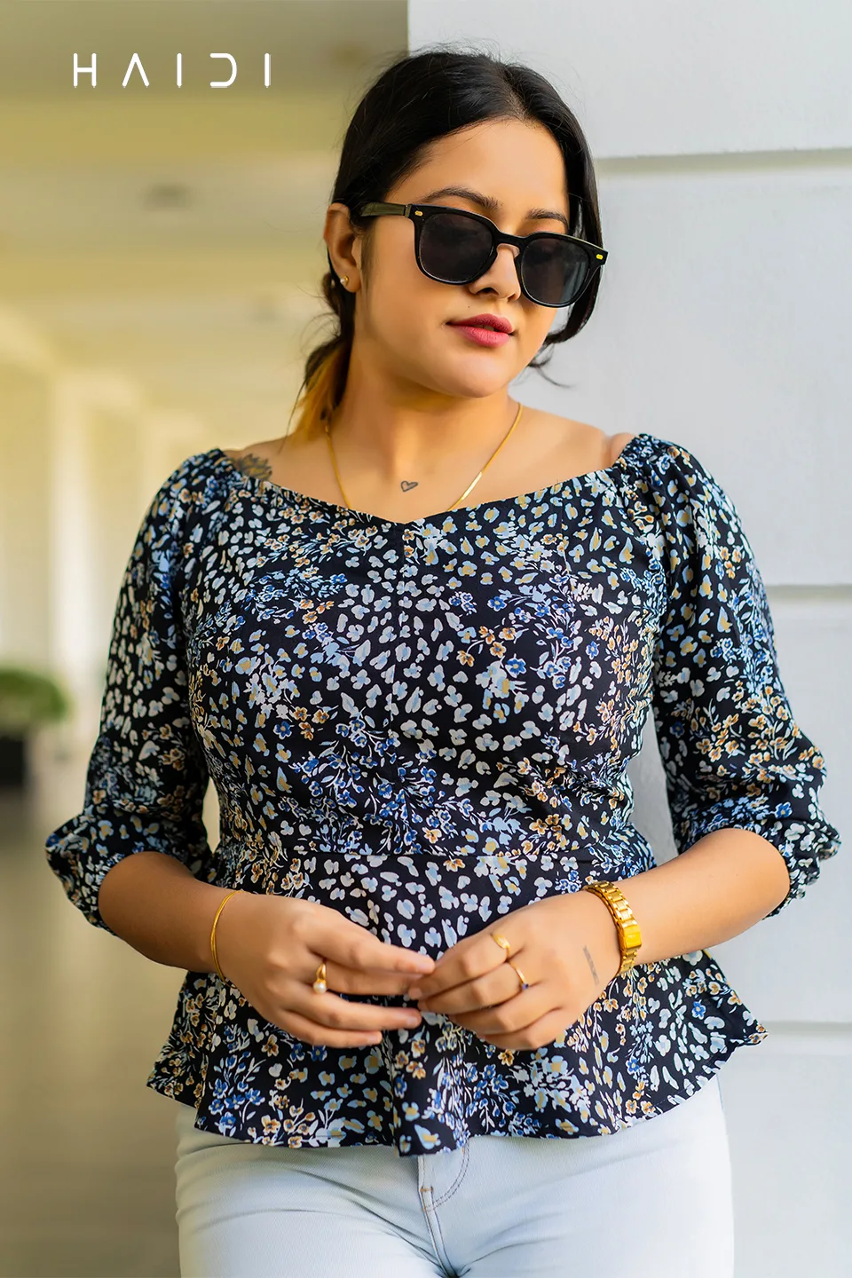 Square Neck Peplum Top - Floral Peplum Top 1 Square Neck Peplum Top - Floral Peplum Top