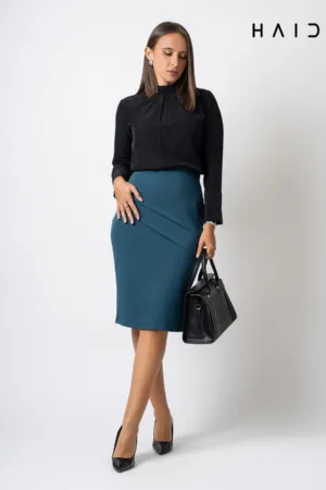 Office Skirt - S185 Peacock Blue