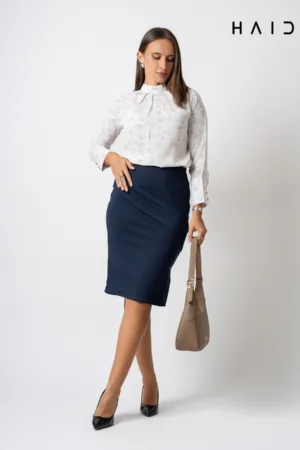 Office Skirt - S185 Navy blue