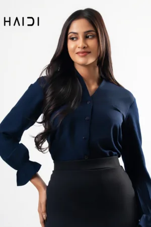 Office wear blouse - AB1623 Navy Blue