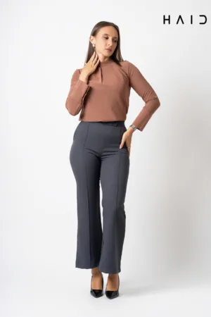 Middle Pleated Office-wear Pant – Dark Beige 6 Office wear pant - P0048 - Ash