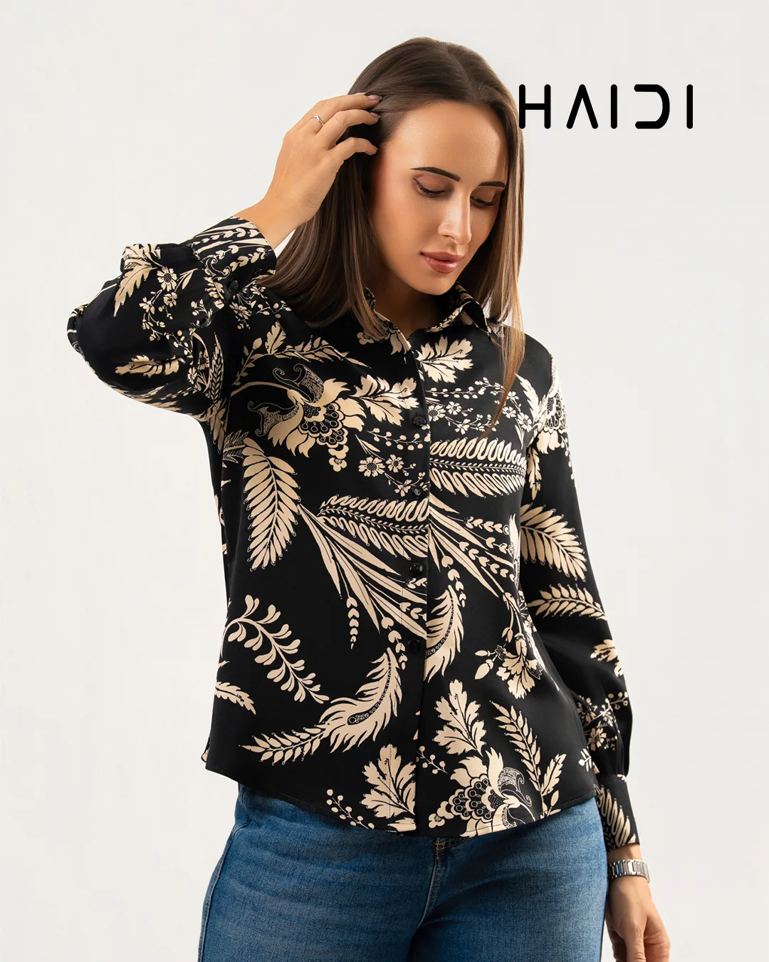 Office wear blouse - KB0003 - BW 2 Office wear blouse - KB0003 - BW - Image 2