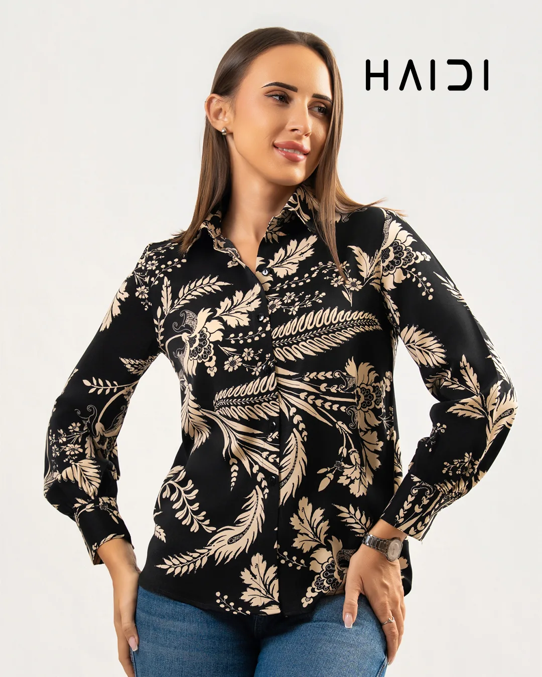 Office wear blouse - KB0003 - BW 1 Office wear blouse - KB0003 - BW