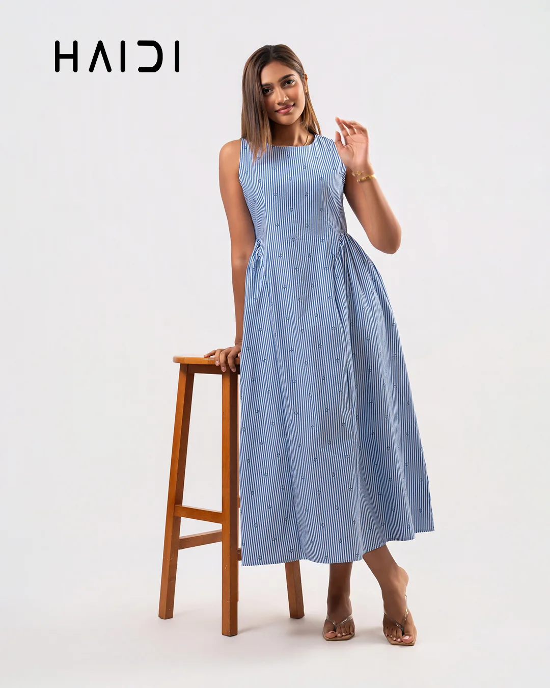 Midi Dress - KB0020 STRIPE W 7 Midi Dress - KB0020 STRIPE W - Image 7