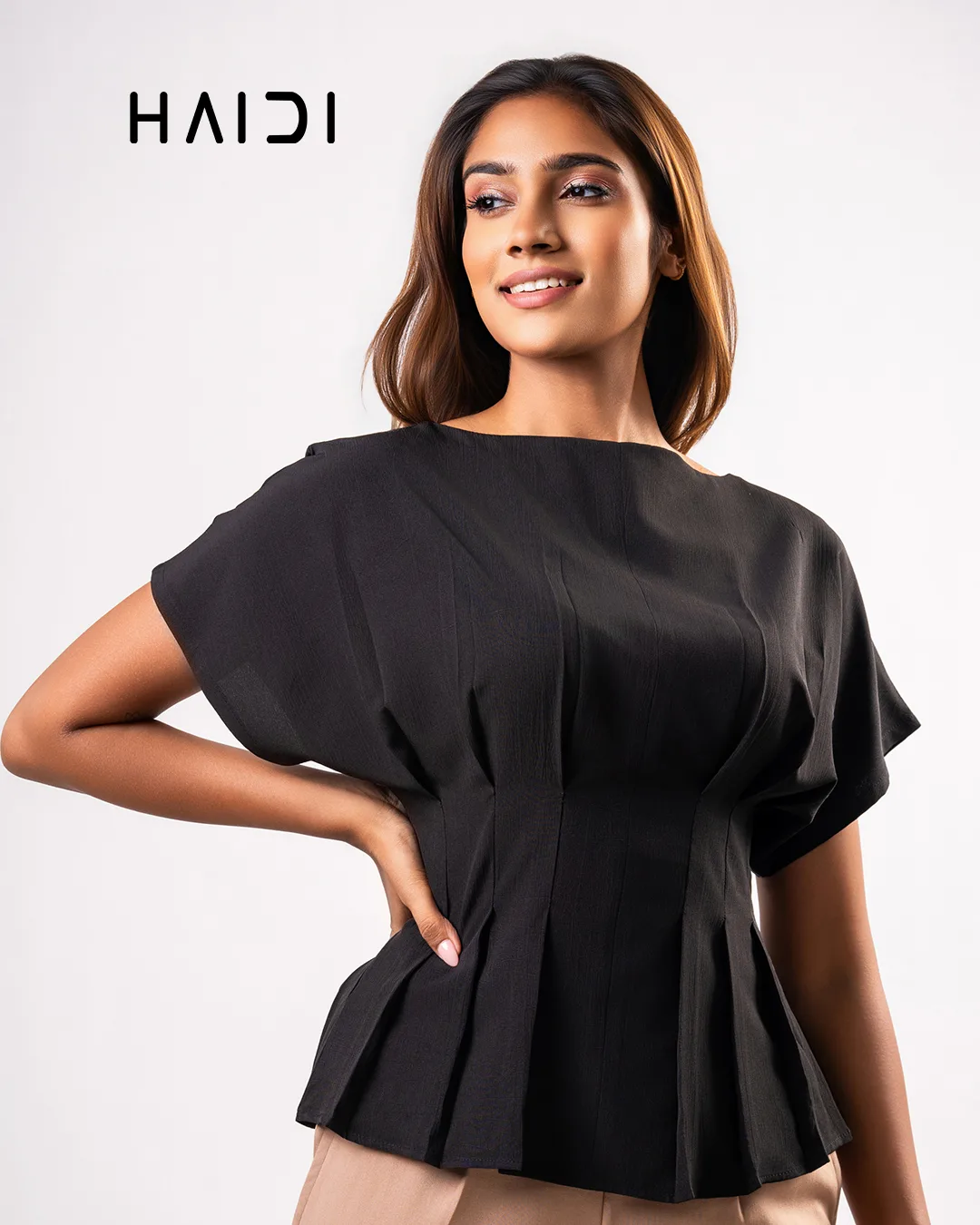 Peplum Top - KB0025 - Black