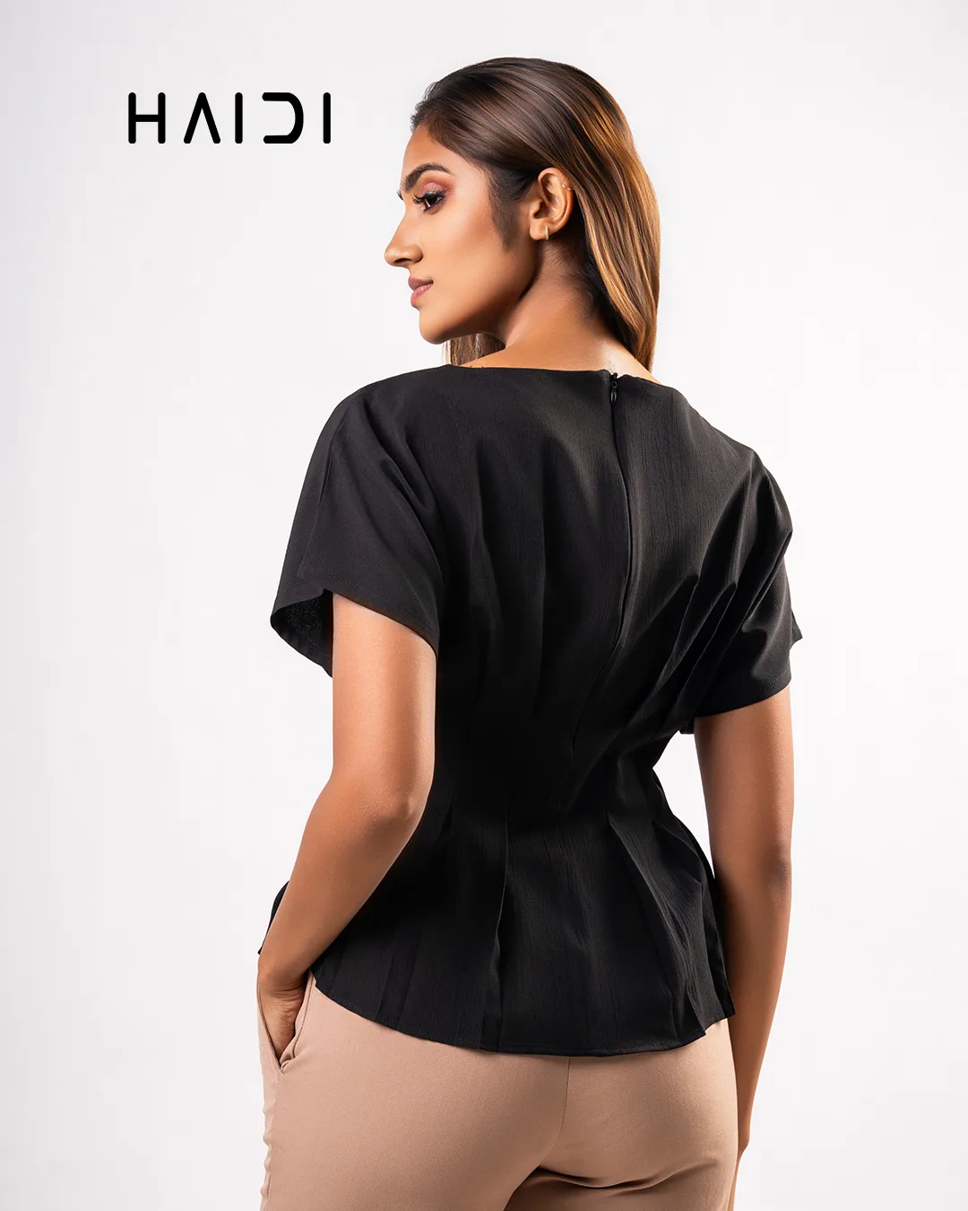 Peplum Top - KB0025 - Black - Image 3