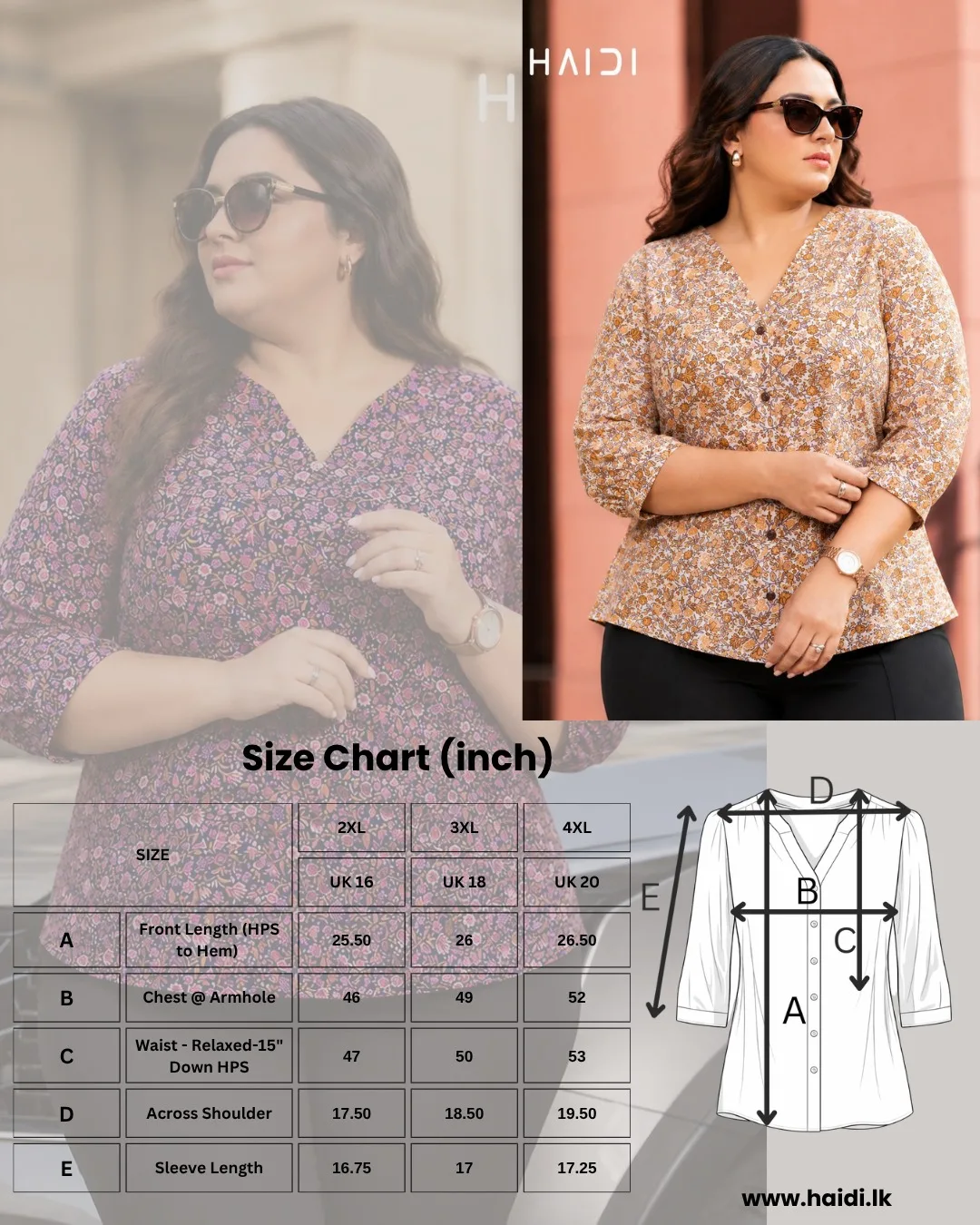 AB1323 - PLUS SIZE BLOUSES - Navy blue purple - Image 5