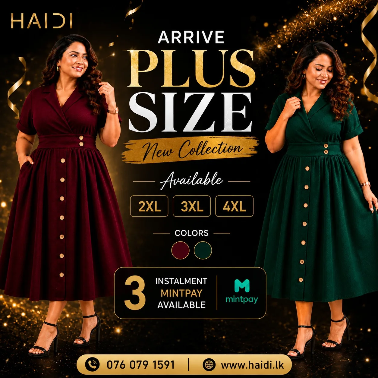 Midi Dress - KB0022 Maroon - Image 3